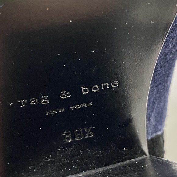 rag & bone Margot Suede Leather Two Tone Blue Black Ankle Boot Booties 38.5 - Picture 3 of 5